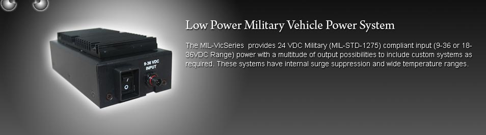 Low Power Military Vehicle Power System